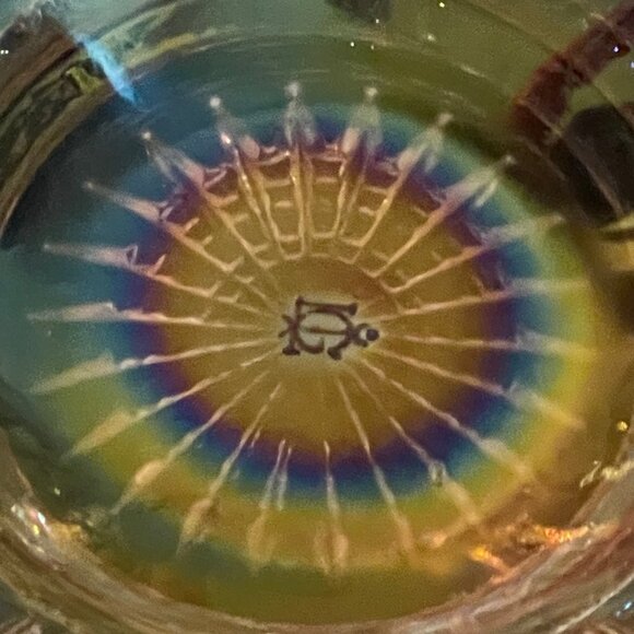 VTG Lenox Imperial Glass Pink Iridescent Carnival Beaded Bowl Sawtooth Rim 5.25" - Picture 9 of 9